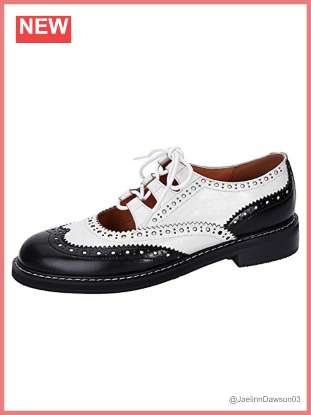 Women's Leather Oxfords Two-Tone Vintage Brogues Heels Low Heel Anti-Slip Size